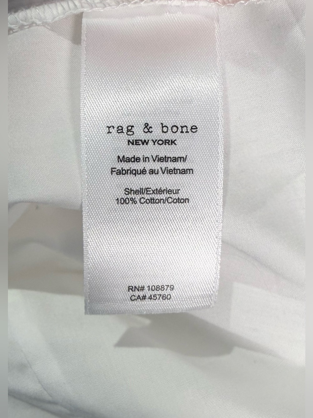 NWT - Rag & Bone Morgan Cropped Poplin Button Down Shirt White Size Large - Picture 10 of 10